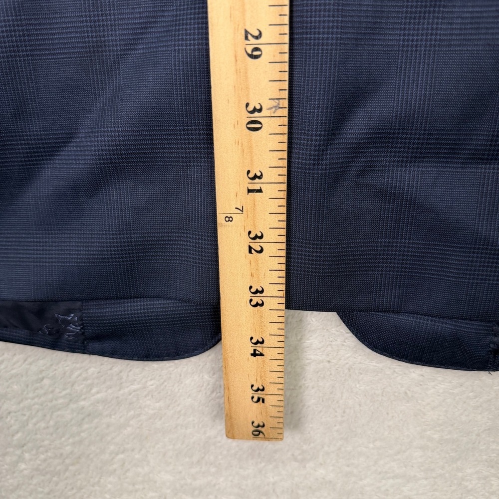 Jos A Bank Mens 44XL Tailored Fit Suit Signature Gold Navy Blue Wool Plaid 36x34 - Picture 12 of 16